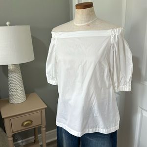 Lauren Ralph Lauren, white off the shoulder cotton blouse